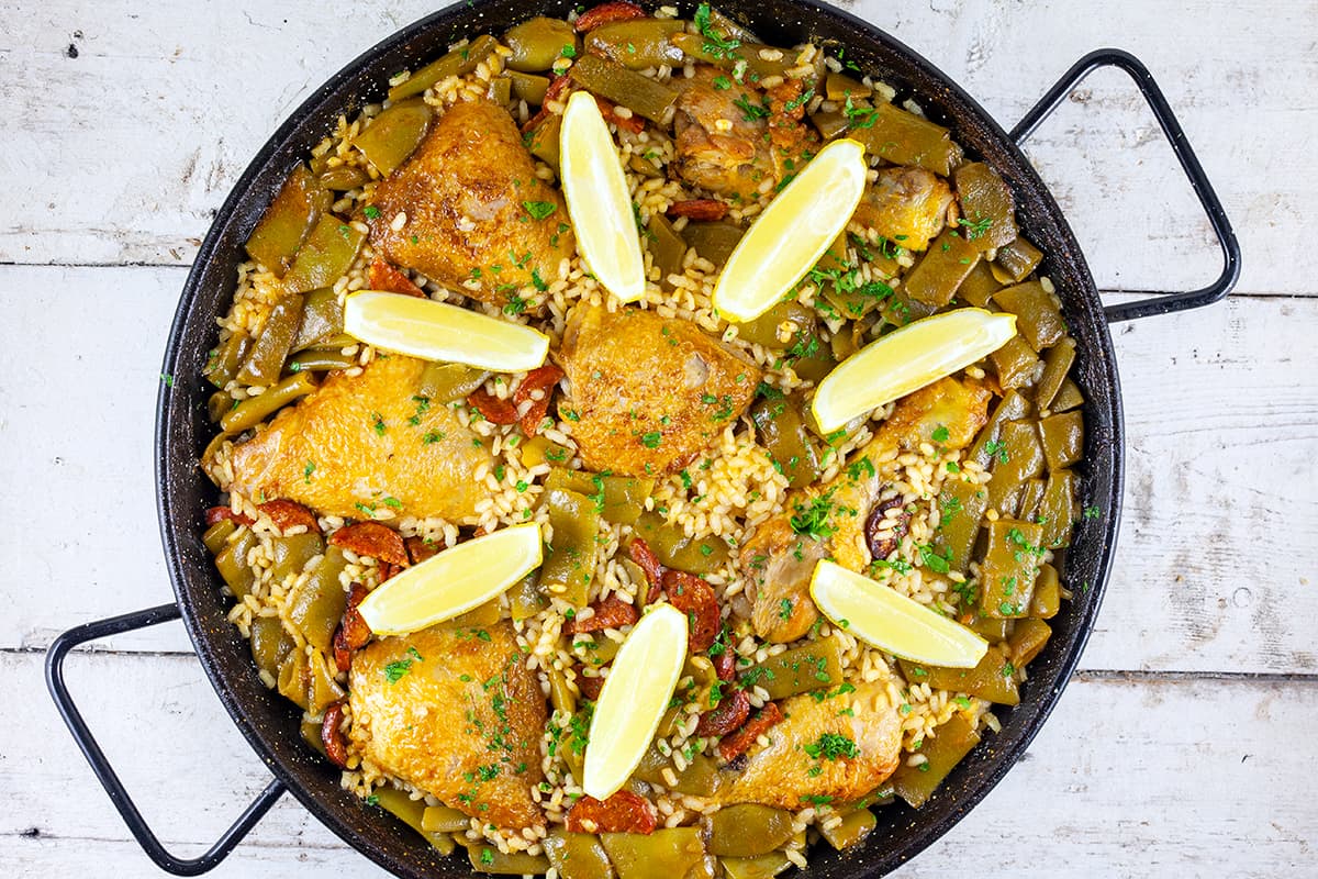 Chicken and chorizo paella (easy one-pot meal)