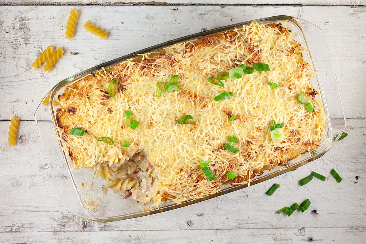 Hawaiian pasta bake