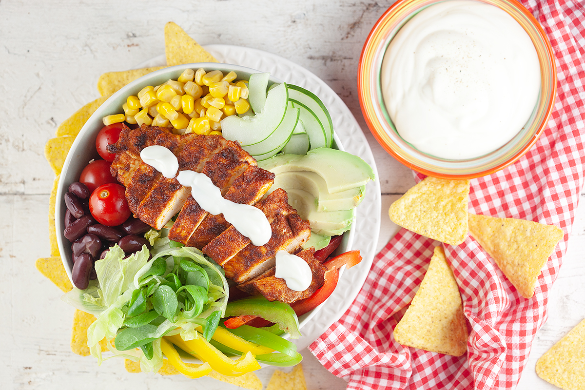 Mexican salad with chicken
