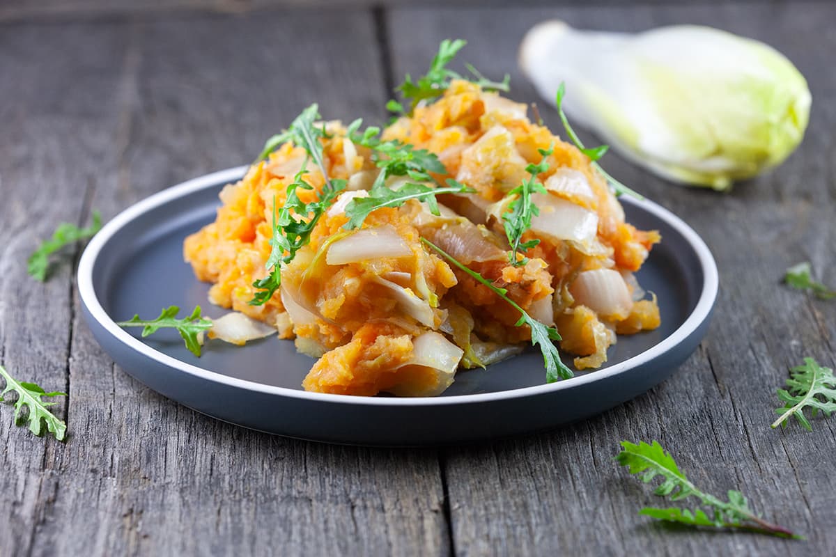 Sweet potato mash with chicory