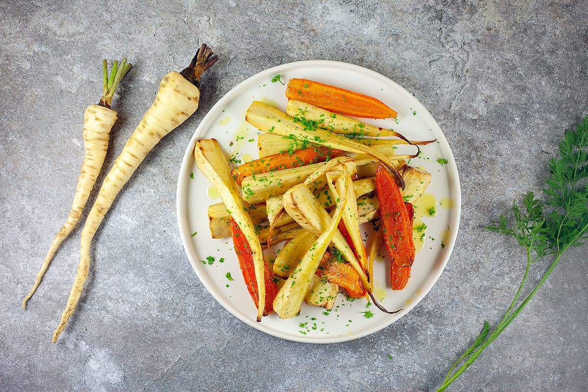 Roast parsnips and carrots