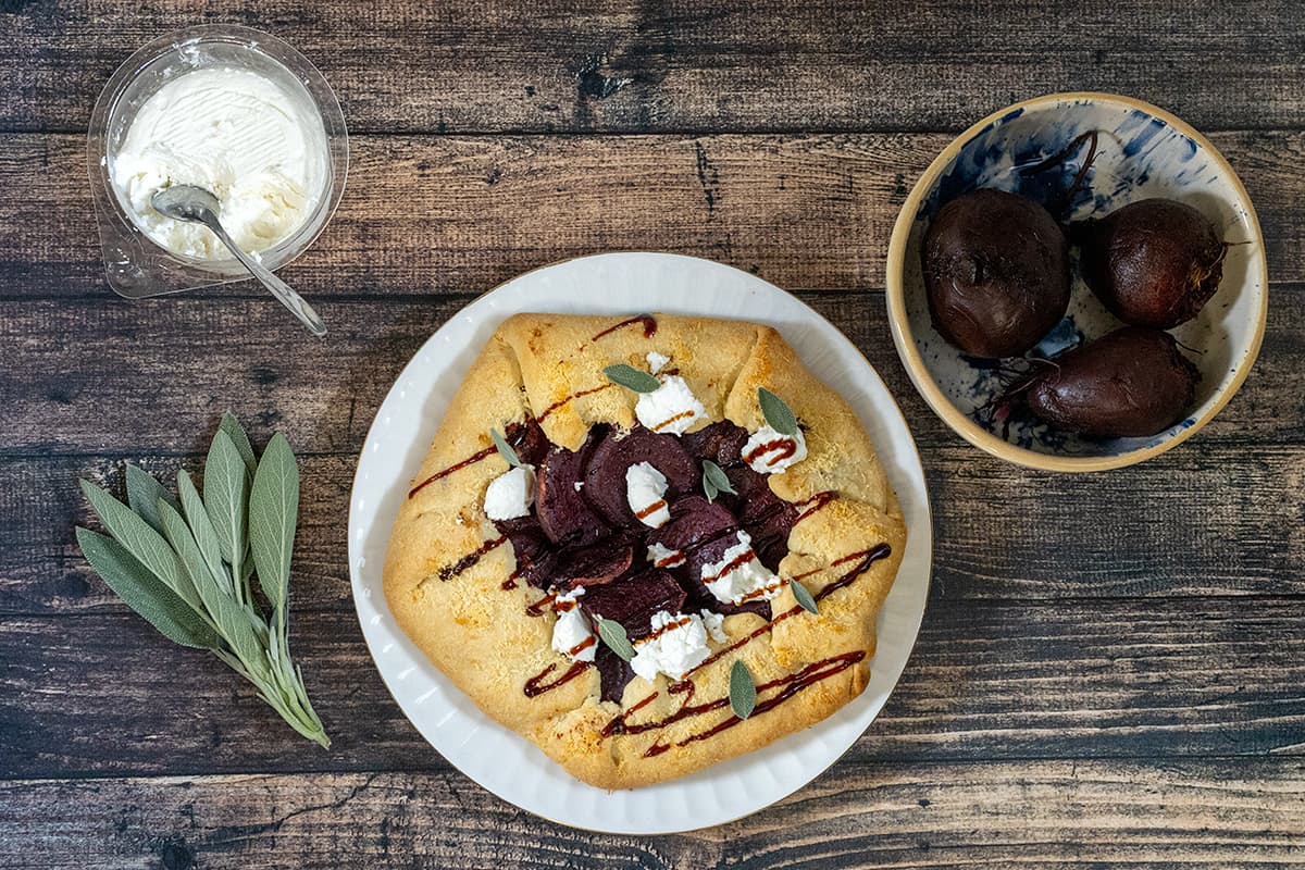 Savoury beetroot galette