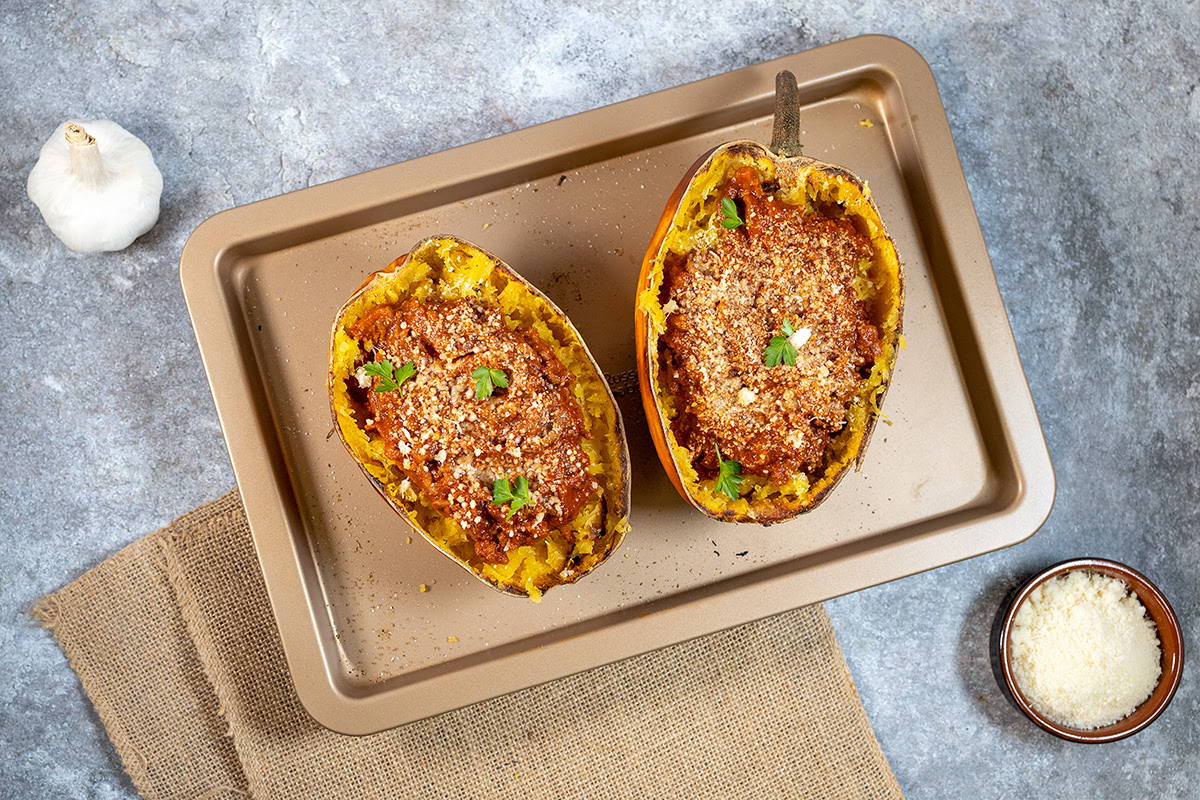 Spaghetti squash bolognese