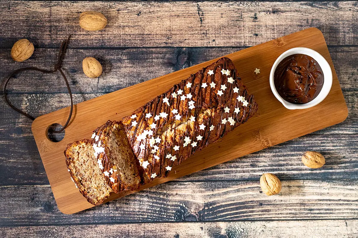 Walnut cake with walnut liqueur