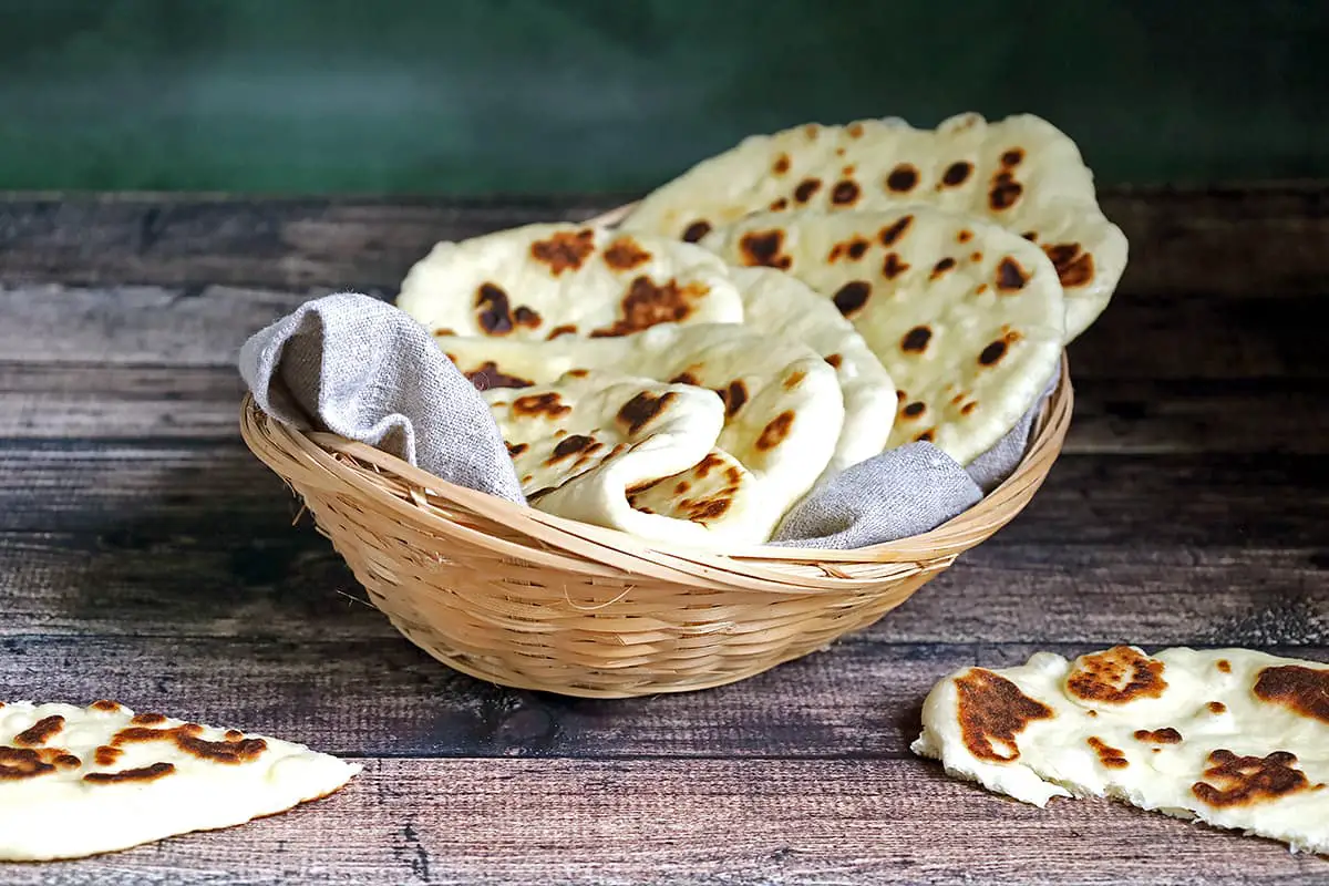 Homemade naan bread