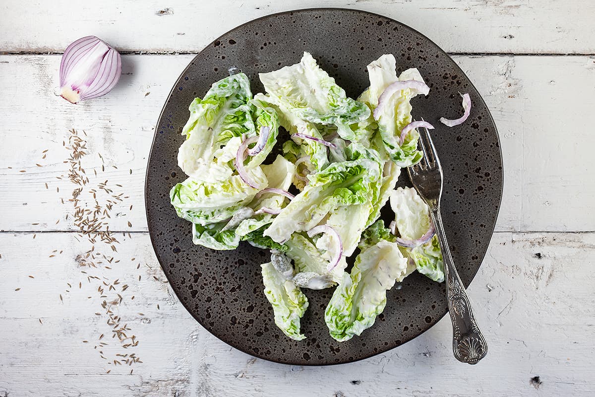Crème fraîche and cumin salad
