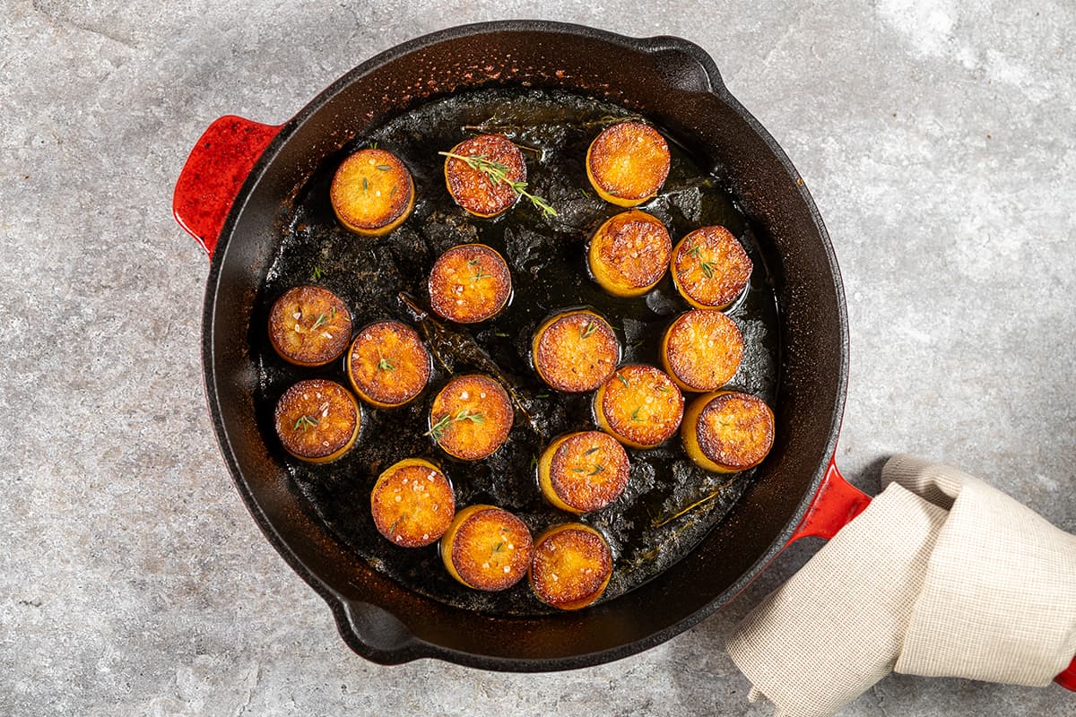 Fondant potatoes – crispy on the outside, soft like butter on the inside
