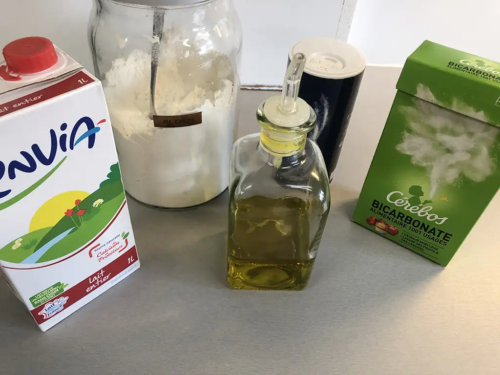 Homemade piadina - Italian flatbread ingredients