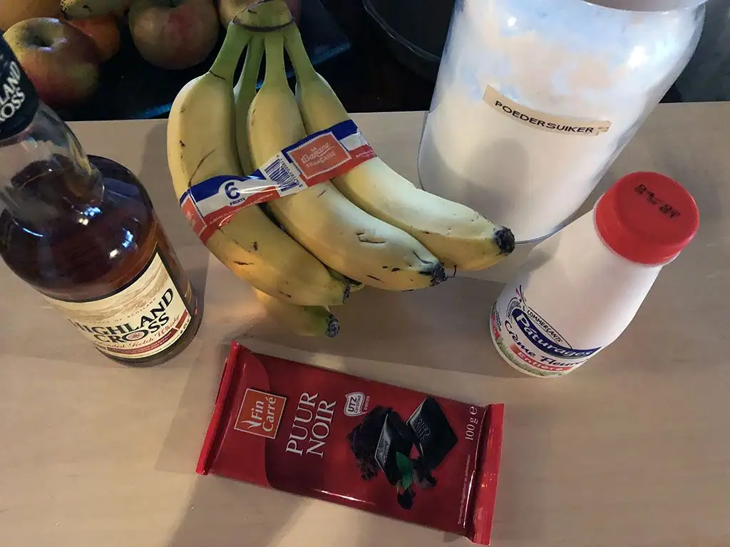 Drunken whisky bananas ingredients