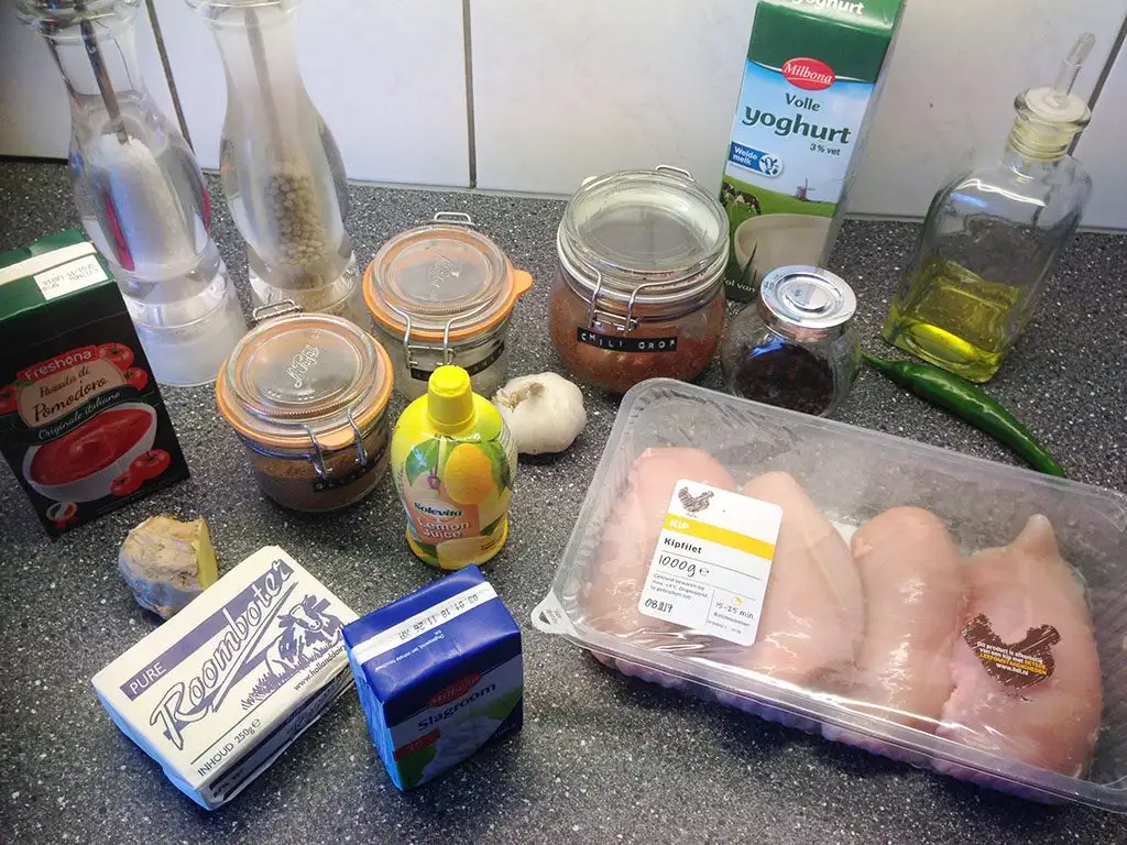 Makhani chicken - Indian butter chicken ingredients
