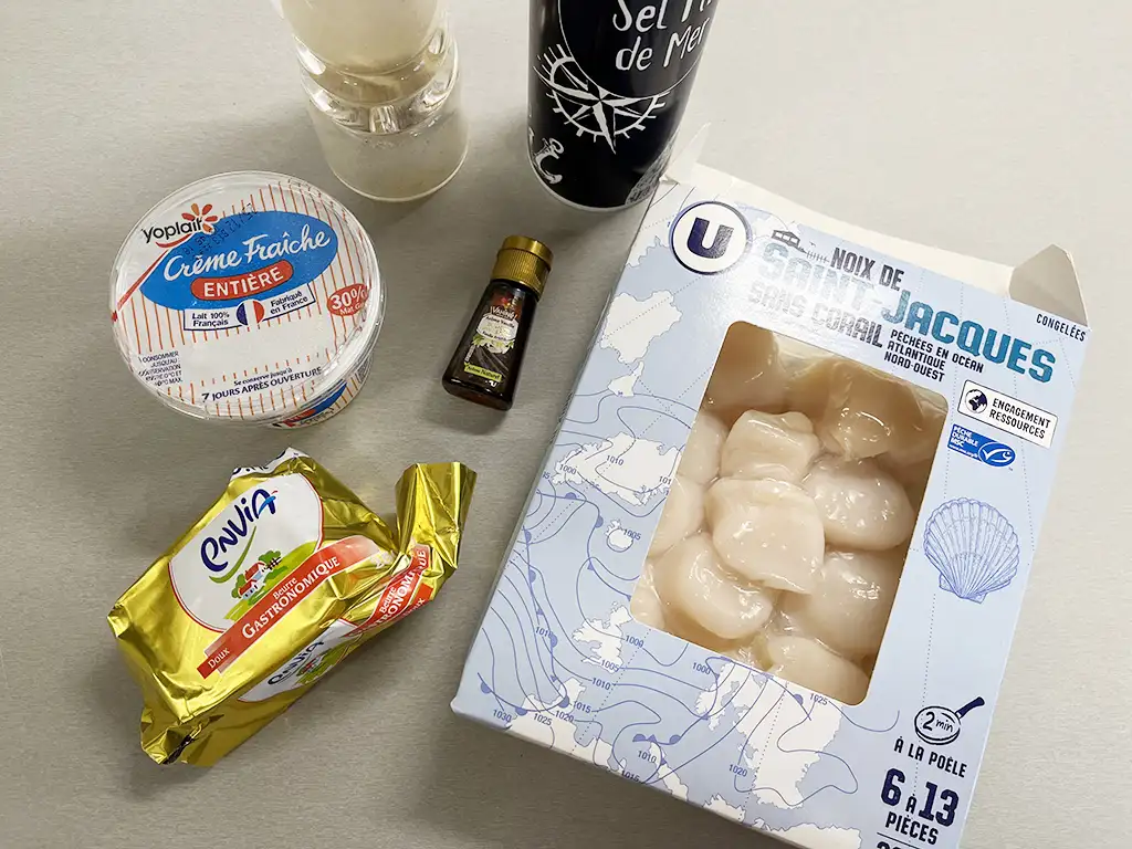 Scallop and vanilla amuse-bouches ingredients