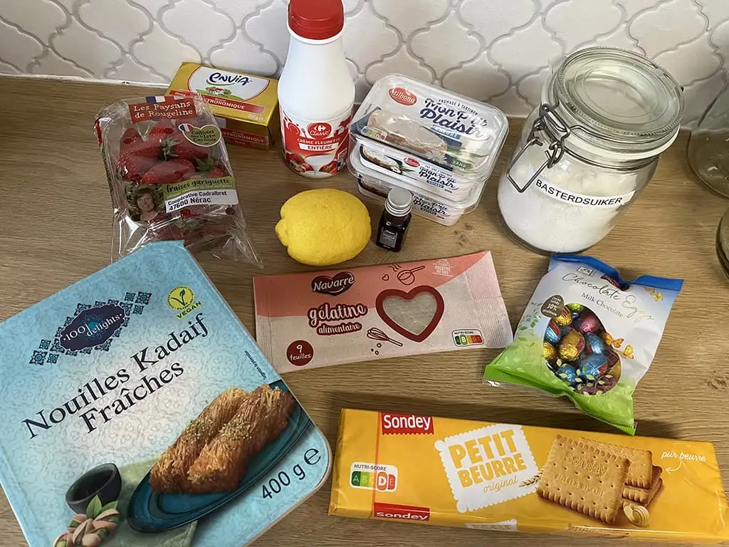 Easter lemon cheesecake ingredients