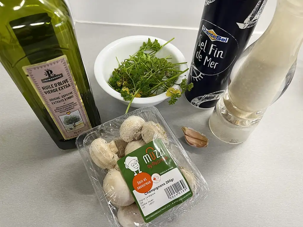 Garlic mushroom tapa ingredients