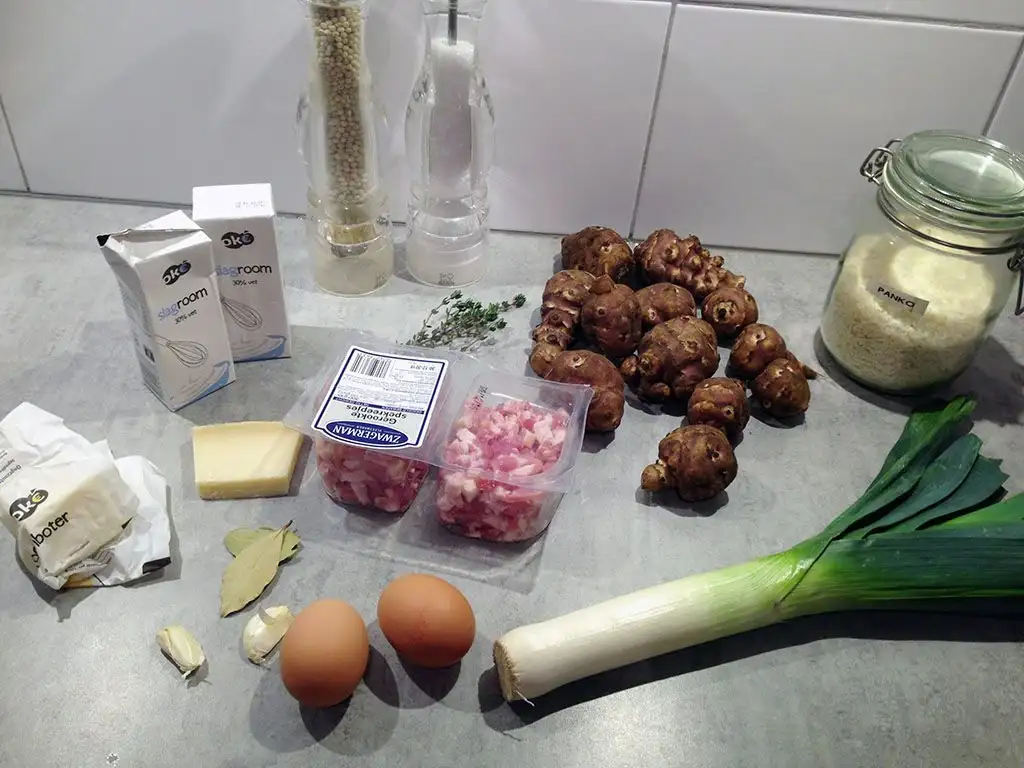 Jerusalem artichoke gratin ingredients