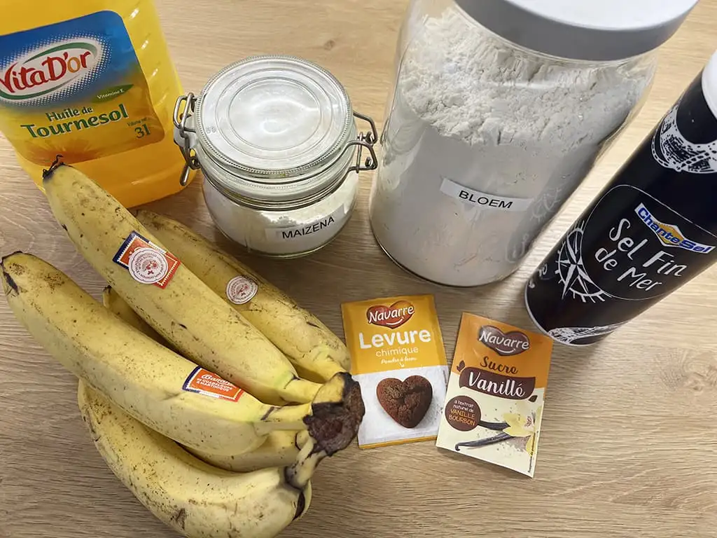 Pisang goreng ingredients