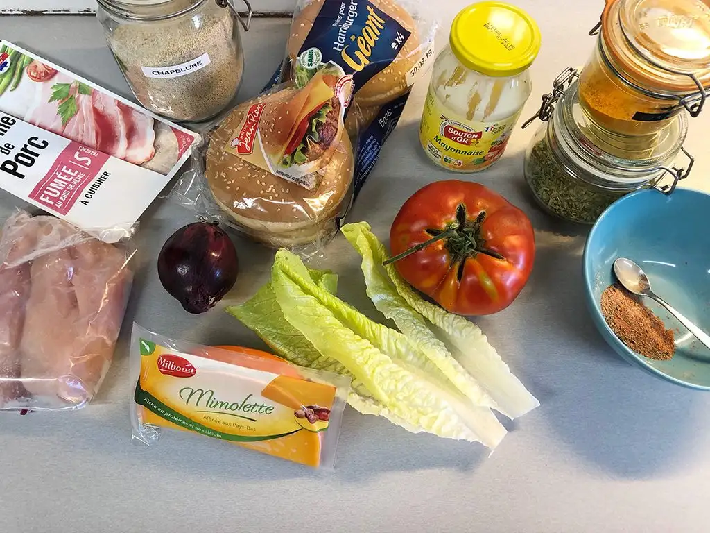 Chicken burgers ingredients