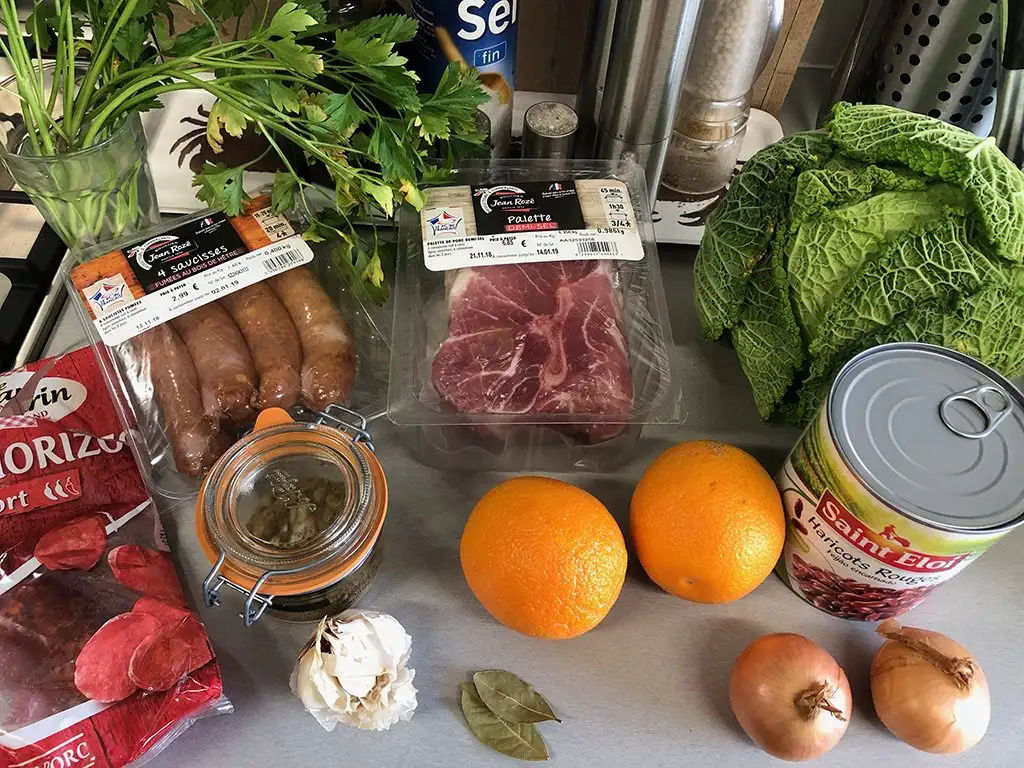 Feijoada stew ingredients