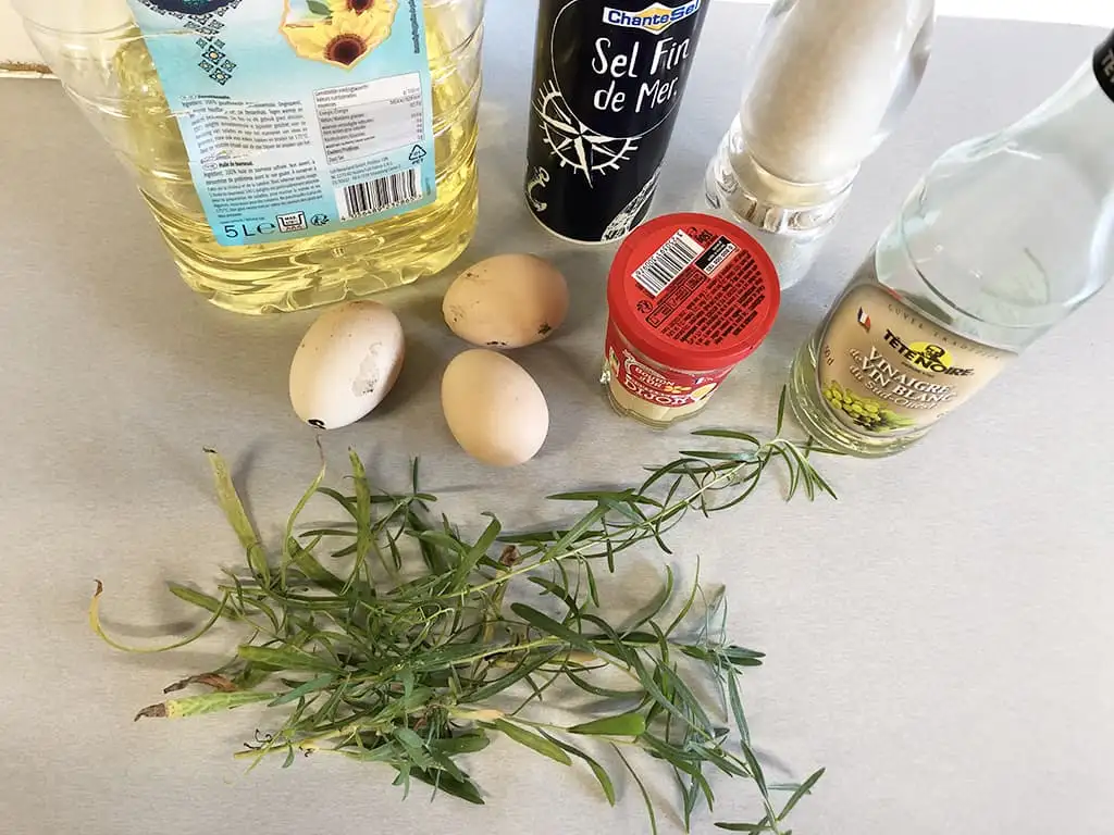 Tarragon mayonnaise ingredients