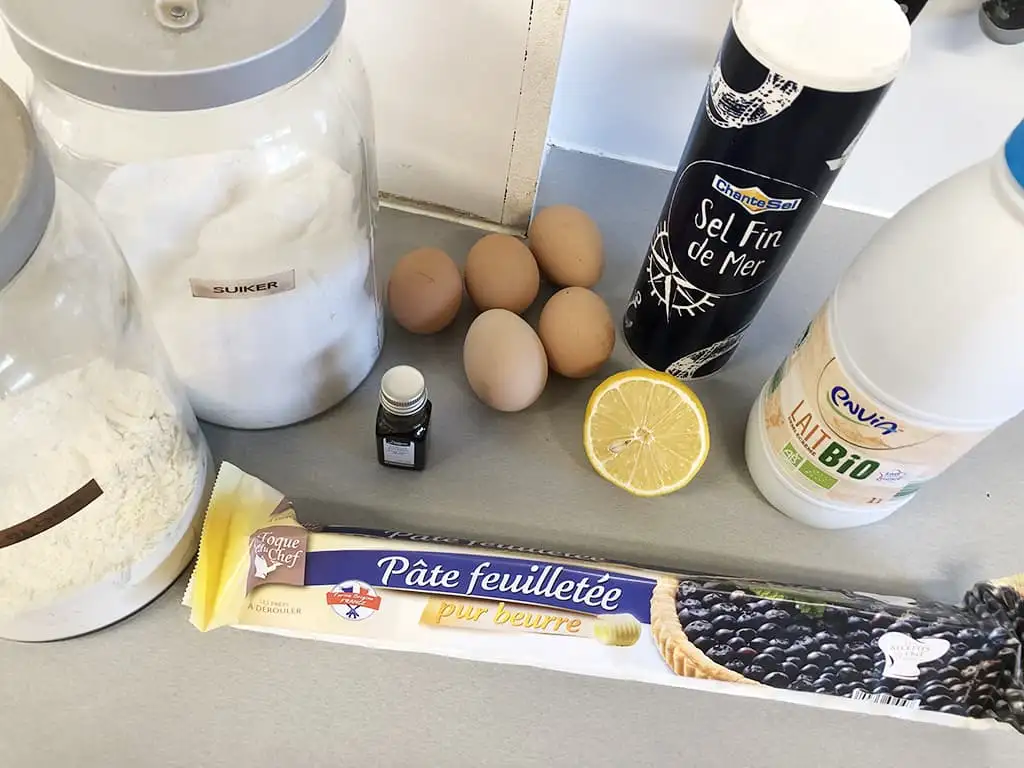 Pastéis de nata ingredients