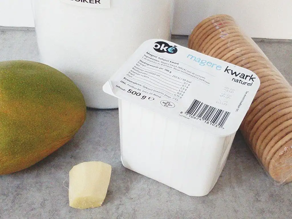 Creamy ginger mango dessert ingredients