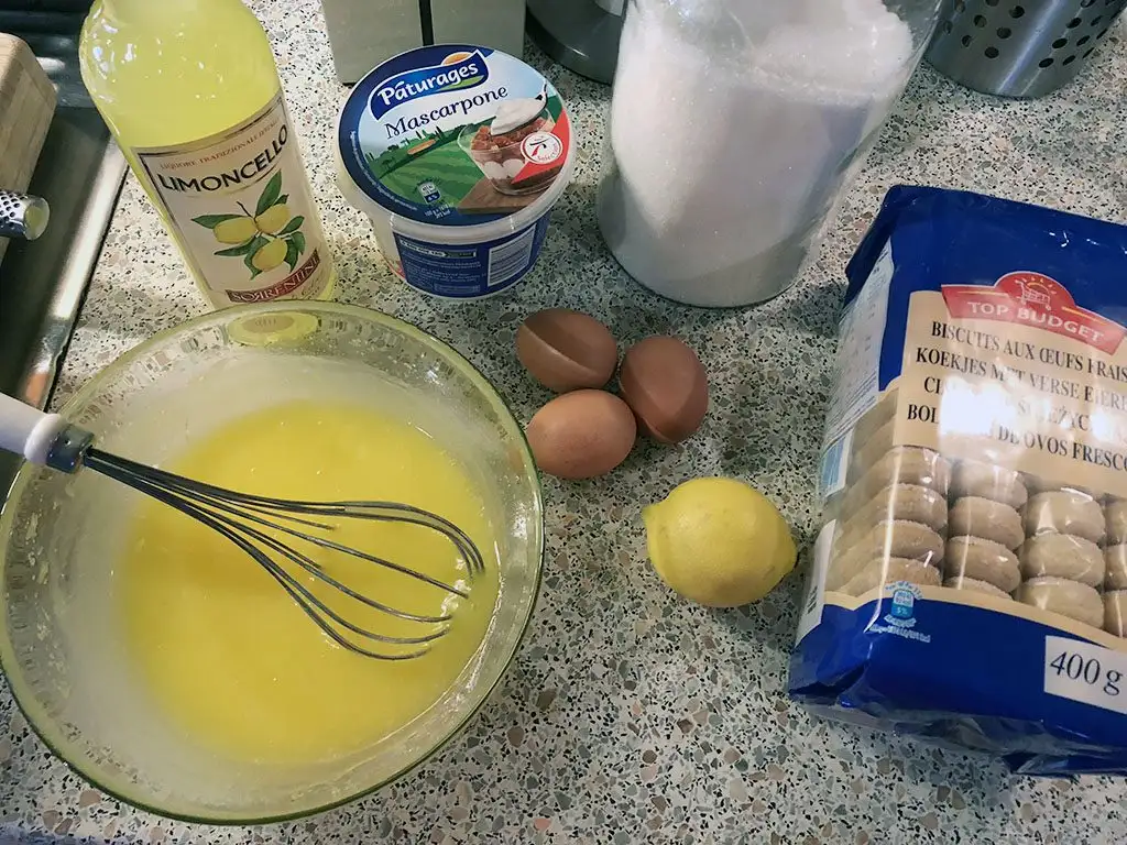 Limoncello tiramisu ingredients