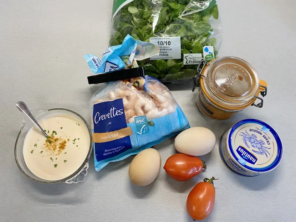 Crab and prawn cocktail ingredients