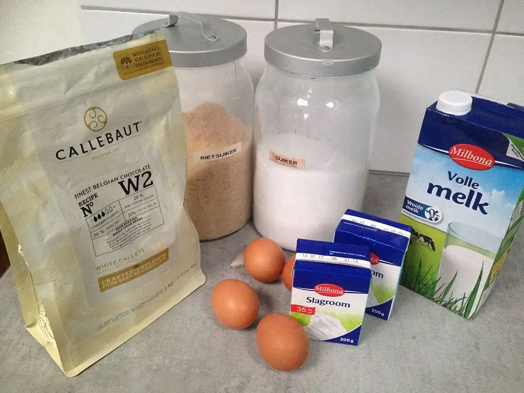 White chocolate crème brûlée ingredients