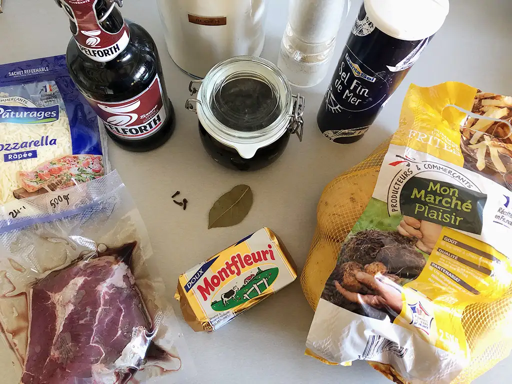 Beef stew poutine ingredients