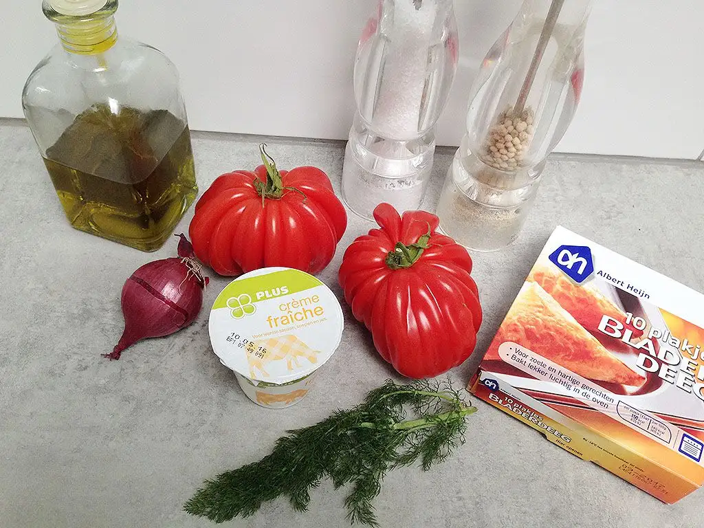 Coeur de boeuf tomato tartlets ingredients