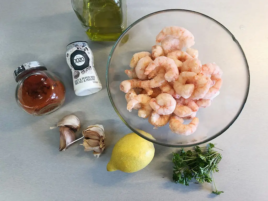 Easy garlic shrimps ingredients