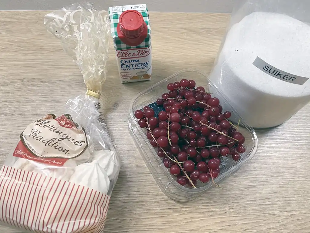 Redcurrant Eton Mess ingredients