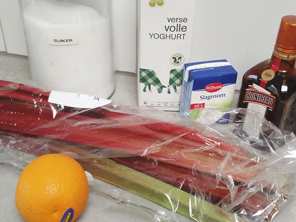 Rhubarb orange ice cream ingredients