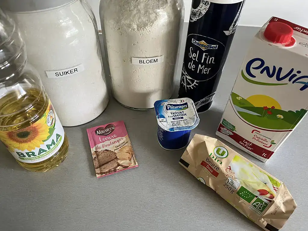 Homemade naan bread ingredients