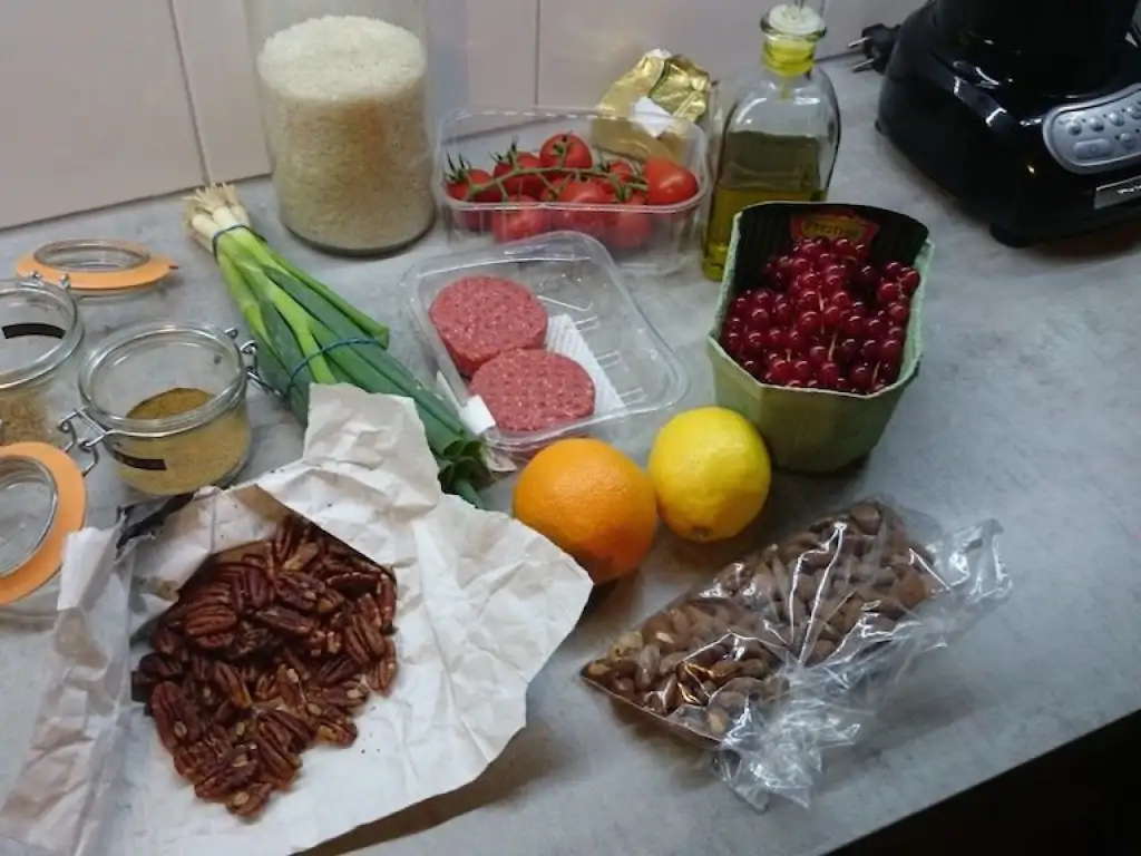 Caramelised pecan rice with oven baked tomatoes ingredients