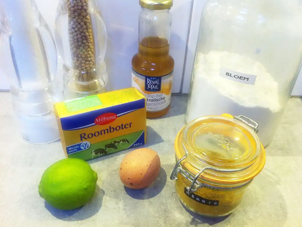 Thin curry cookies ingredients