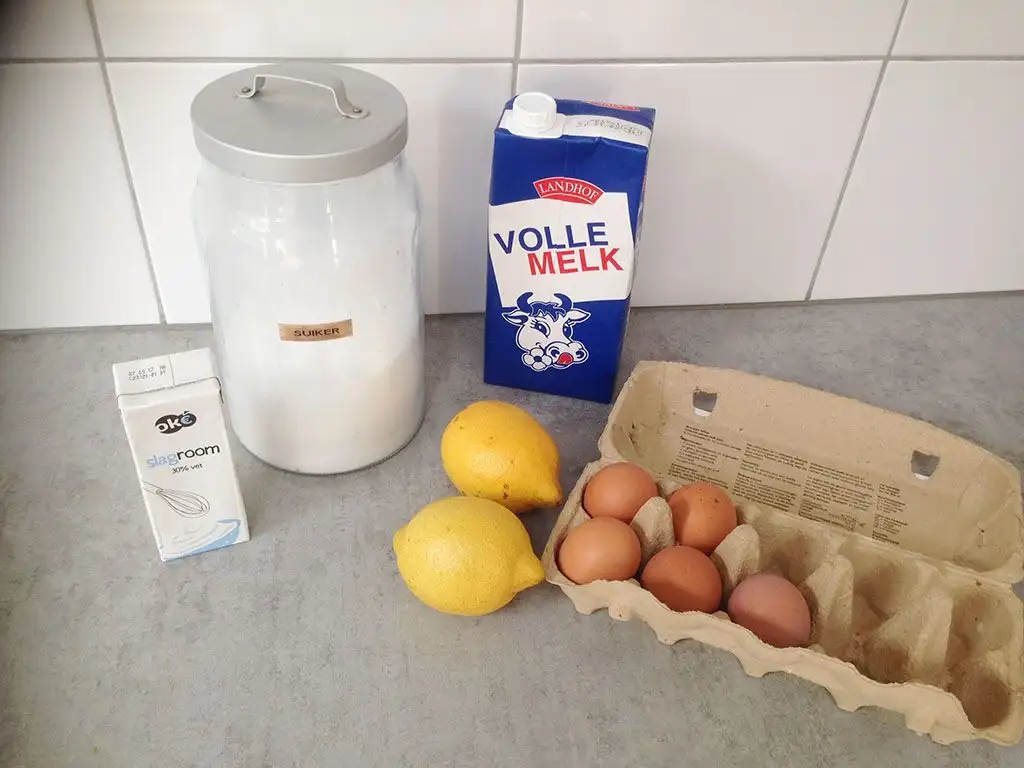 Lemon ice cream ingredients