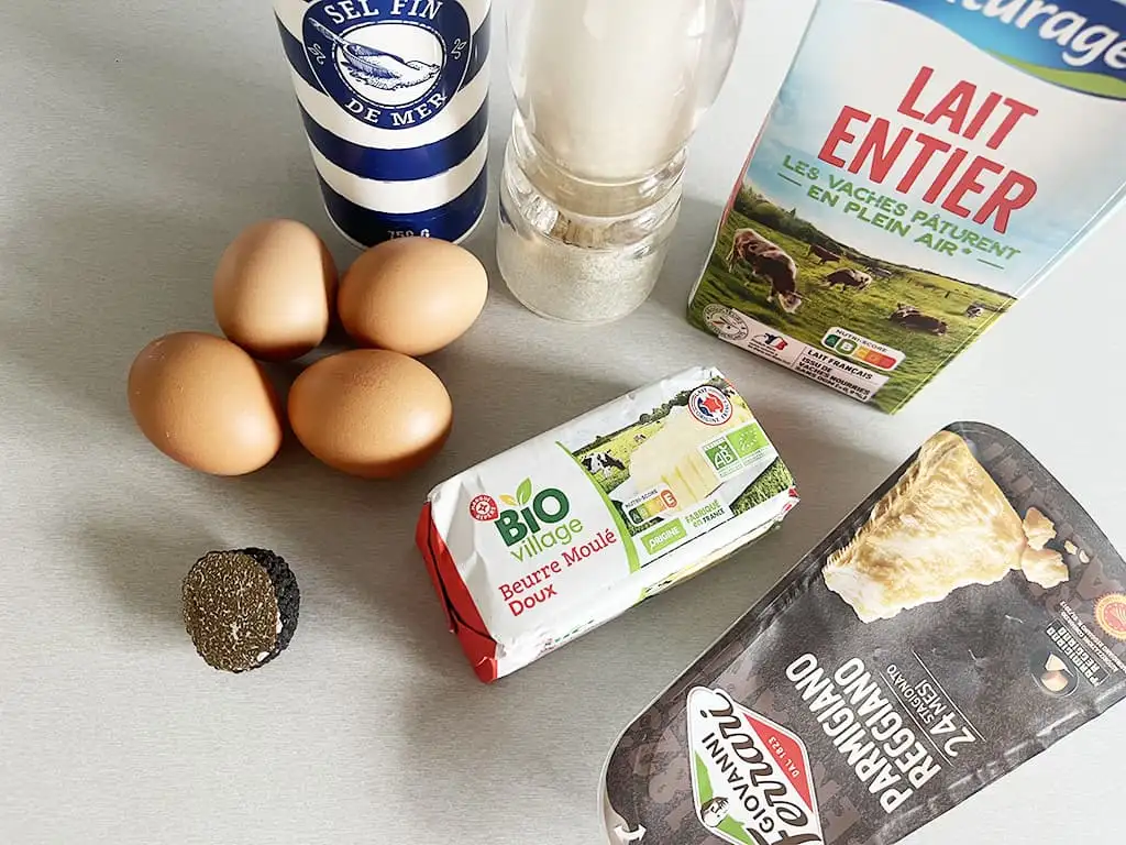 Truffle omelette ingredients