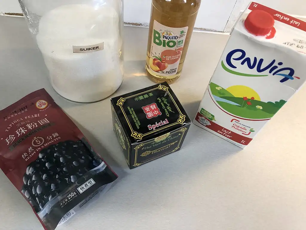 Peach bubble tea ingredients