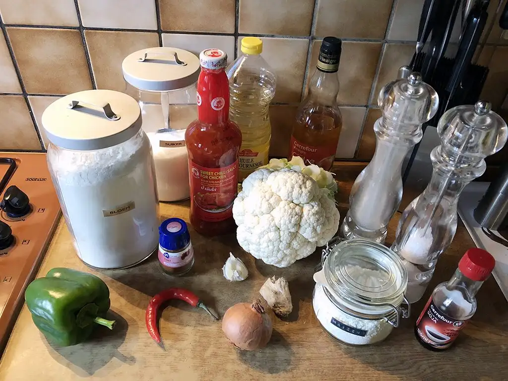 Gobi manchurian - Indian cauliflower ingredients