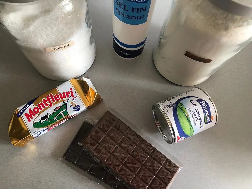 Homemade Twix® bars ingredients