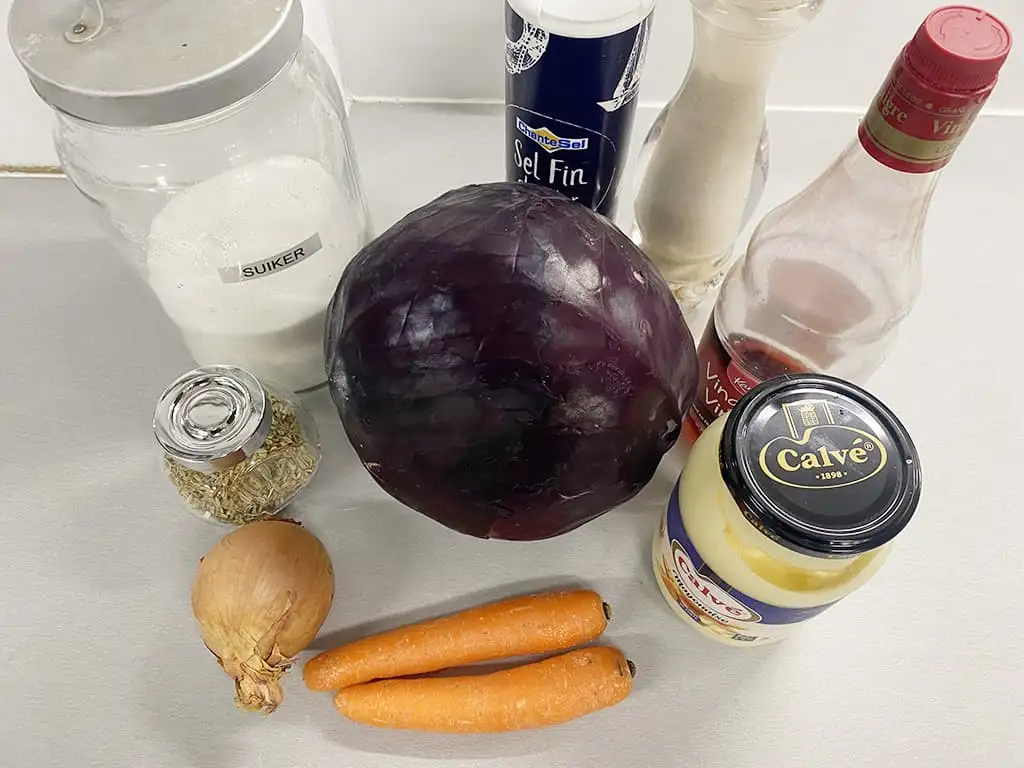 Red coleslaw ingredients