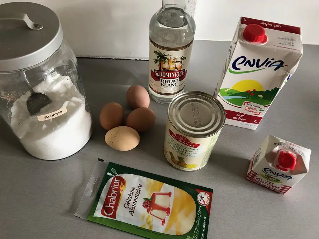 Pineapple bavarois ingredients