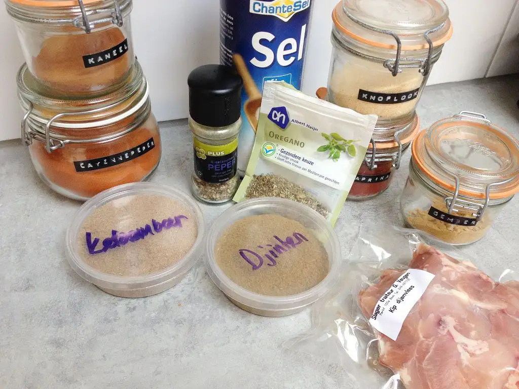 Chicken shoarma (shawarma) ingredients