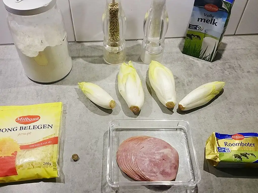 Chicory with ham and cheese sauce ingredients