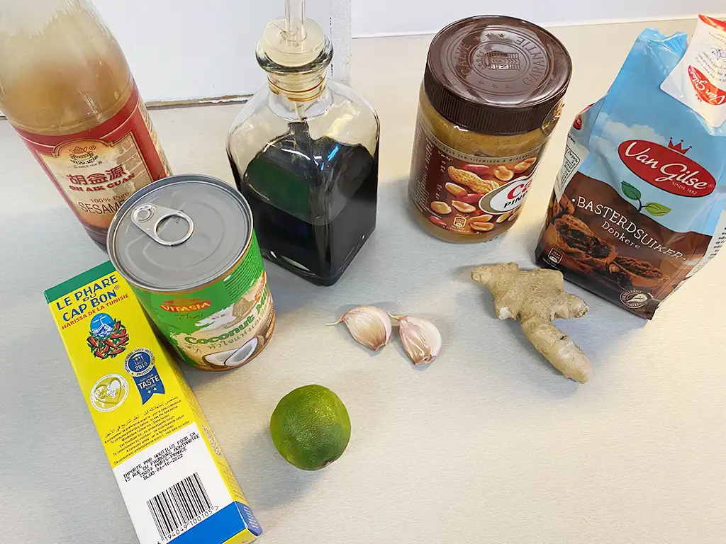 Peanut sauce stir fry ingredients