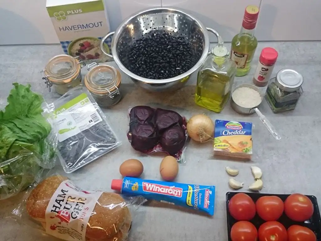 Roasted red beet burger (vegan) ingredients