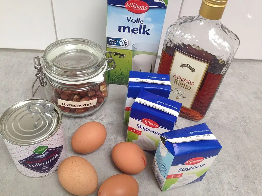 Roasted hazelnut amaretto ice cream ingredients