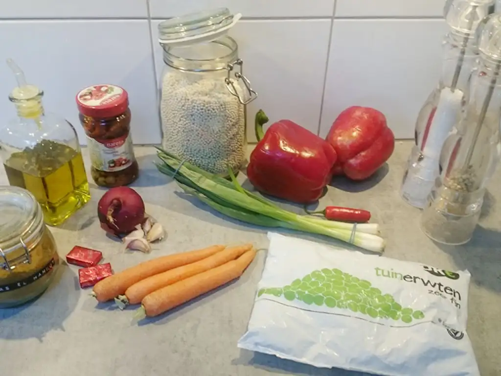 Cordon bleu with pearl couscous ingredients