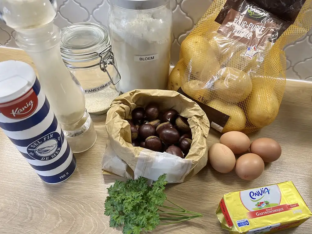 Chestnut croquettes ingredients