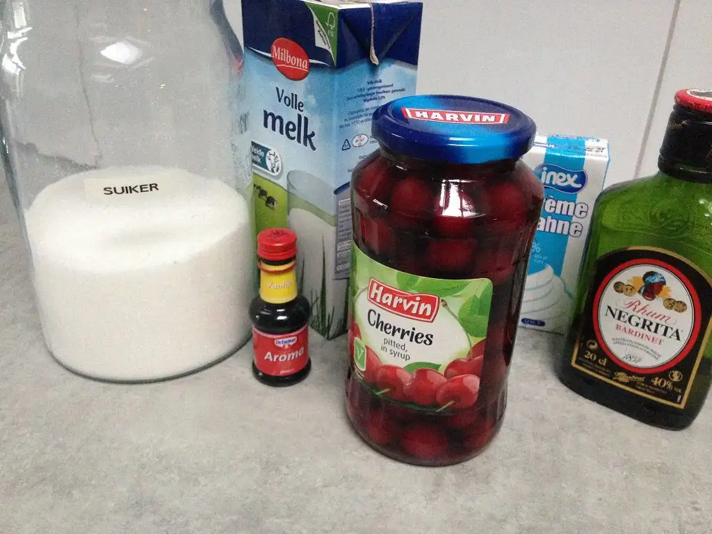 Cherry ice cream ingredients